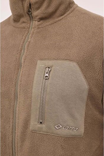 Lotto M-nıeve Teddy Jacket Hoodie Φούτερ Ανδρικό Fleece Jacket Khaki
