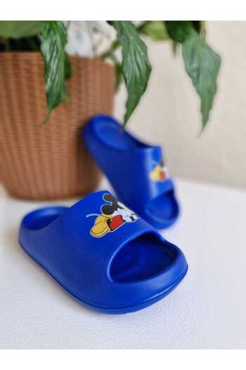 AkınalBella Boy Blue Mikimouse Printed Light Sole Beach Pool Casual Slippers