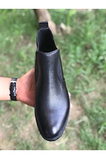 Şahin Sahin Erkek Siyah Hakiki Deri Günlük Bot
