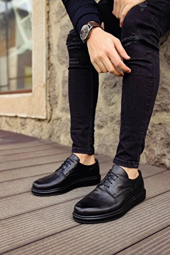 Chekich Ch003 Dst Classica Pelle Di Cuoio Men's Shoes Black