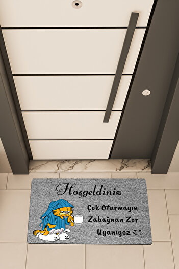 Dormot High Quality Digital Printing Gray, Zabağnan Themed Door Mat