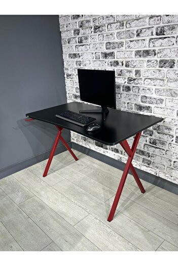 hey modüler mobilya Heygaming Profesyonel Oyuncu Masası Siyah Kırmızı Bilgisayar Çalışma Masası 120 Cm