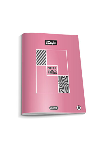 Glanart A4 Size Red Striped Leaf Checked Notebook with Plastic Cover - 1 Piece Newstyle