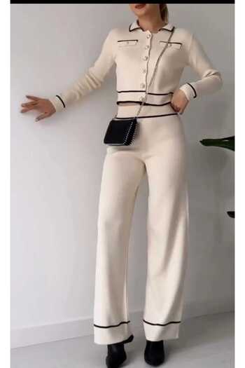 Cemre Life Knitwear Women's Set - Button Detailed