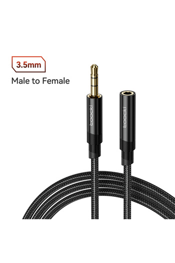 Choice 1m 3 Black Toocki Aux Cable 3.5mm Male To Female Audio Extension Speaker Cable With Microphone For C