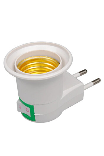 Choice E27 EU Plug Lamp Base Light Bulb Base Socket Adapter Converter 250V 6A White Night Light With Pow...
