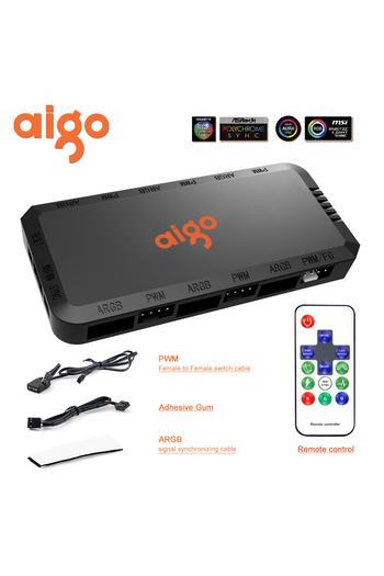 Choice Apc1 Aigo Apc1 4pin Pwm 6 منافذ Argb 3pin 5v وحدة تحكم في السرعة منظم كمبيوتر عالمي C