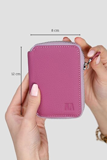 MFT Leather Design LOTUS Genuine Leather Unisex Wallet - Floether Matte Pink, 1616