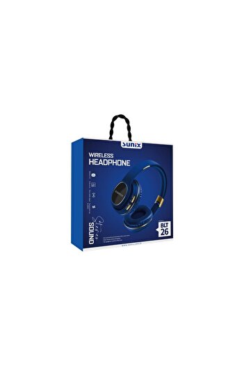 Sunix Wireless 5.0 Süper Bass Kulak Üstü Bluetooth Kulaklık Mavi Blt-26