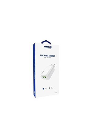 Sunix 2.6a Çift Usb-a Girişli Şarj Başlığı Beyaz S-25