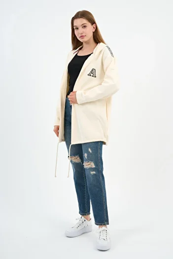 ALEXANDERGARDI Hooded Shoulder Detailed Long Cardigan (B22-30305)