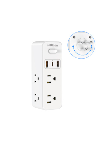 Choice شريط طاقة أمريكي 100-240 فولت 6 منافذ تيار متردد 3 منافذ USB 1 نوع دوار 360 درجة 6 مقابس دوارة 360 درجة