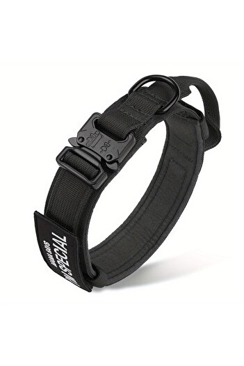Choice M Black Set Heavy Duty Tactical Dog Collars With Handle Military Collar With Patch Outdoor Training