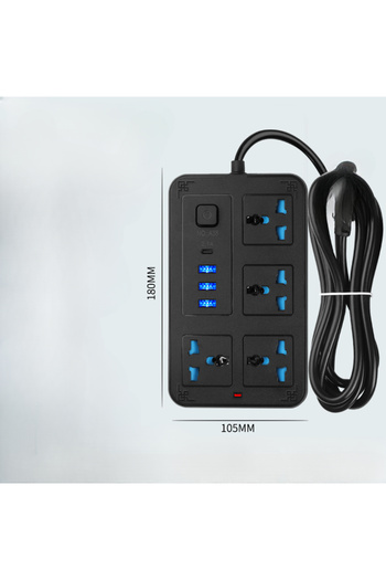 Choice شريط طاقة عالمي أسود 4O بمقبس كهربائي AU-plug مزود بـ 4 6 منافذ EU UK US AU KR Plug بقوة 2500 واط مع الولايات المتحدة