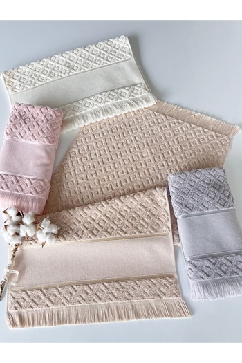 sarra 50X90 Sarra Milano Etamine Fringed Towel - White