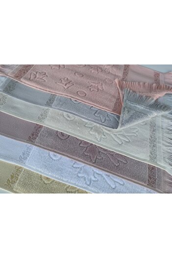 MYSOFT 50x90 Mysoft Етамін з бахромою, 6 рушників - Капічіно