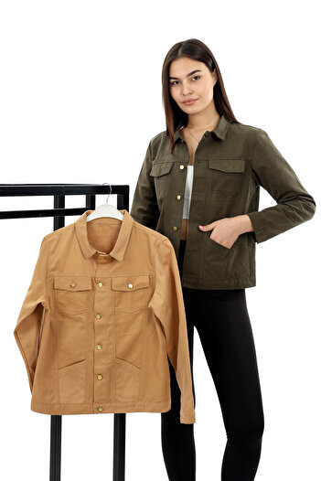 neva trade Beige Color 4 Pocket Gabardine Unisex Jacket & Men 12-20 Years