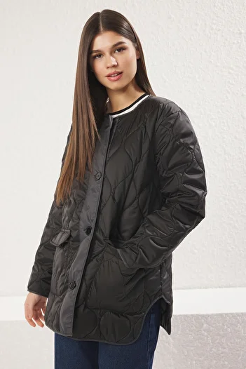 Trendyol Collection Black Regular Fit Coat - TWOAW23MO00134