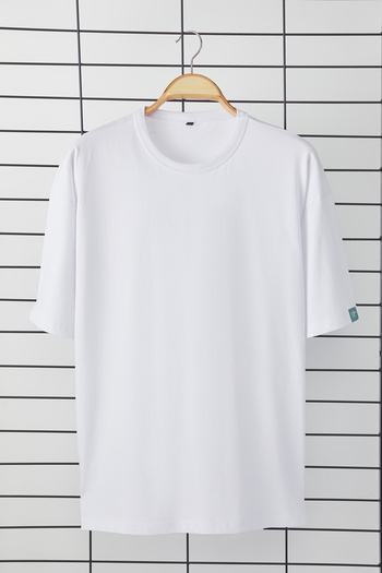 Trendyol Collection Bílé bavlněné tričko s oversize límečkem - Tmnss25Ts00057