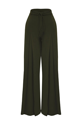 Trendyol Collection Limited Edition - Khaki Belted Wide Leg Woven Pants Twoss25Pl00082