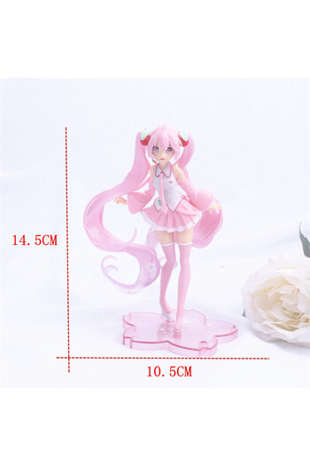 Choice 1pcs New Anime Hatsune Miku Action Figure Miku Kawaii Collection Model Pink Sakura kawaiii Doll Coll