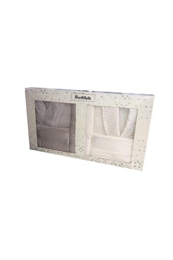 Özdilek Elissa Cream Stone Family Bathrobe Set