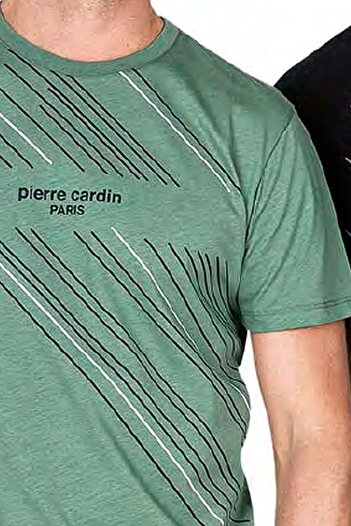 Pierre Cardin 6049 Men's Short Sleeve Combed Cotton Pajama Set-Green