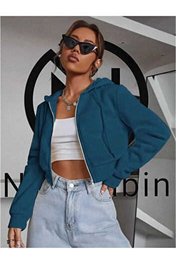NewCabin New Season 3 Yarn Relax Fit Crop Sweat Jacket