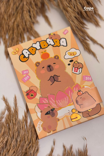 caps Cappybara Fringe Patterned Lined and Locked Notebook - 160 Pages