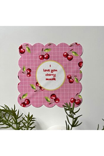 DECO Cocktail Napkin - Cherry Patterned Fabric