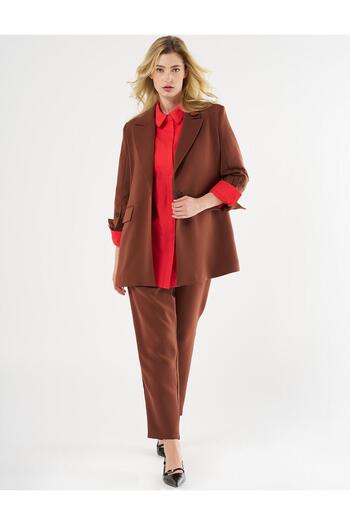 Kayra Coffee Color Double Set - with Buttons