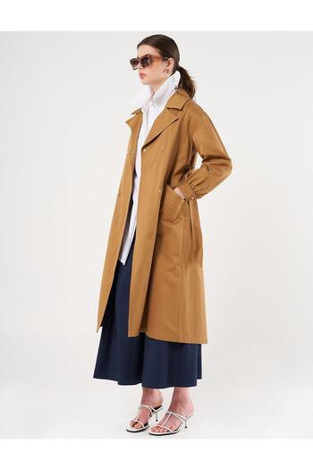 KYR Men's Lapel Belted Trench Coat Tobacco