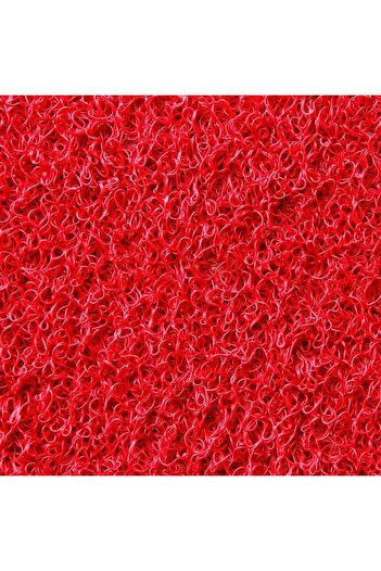 sska Curly Door Front Outdoor Mat / Thickness: 12 mm/ Width: 100 Cm- Height: 1 Meter / Red