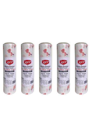Roll-Up Față de masă din hârtie laminată de unică folosință cu model floral - 100x150 Cm. - 16 foi 5 role