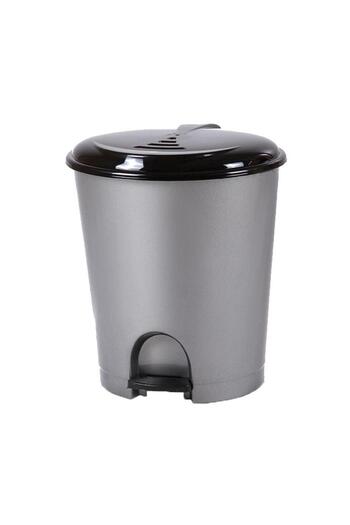 sska Plastic Push Pedal Opening Lid Trash Can Bucket - 7 Lt. - Gray - Inner Bucket - 22X24X26 Cm.