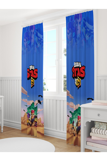Viadela Brawl Stars Single Winged Children'S/Baby's Room - Cornered Curtain