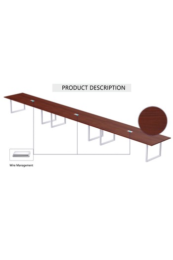 Mahmayi Vorm 136-72 Modern Conference-Meeting Table for Office, Home-(18 Seater, Apple Cherry)