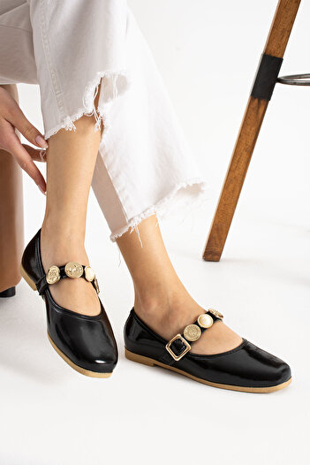 StWenn Women's Black Ballerinas Comfortable Lightweight No Sound Orthopedic Daily Shoes Ballerinas Home Office Outdoor Shoes