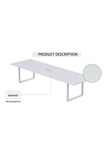 Mahmayi Vorm 136-24 Modern Conference-Meeting Table for Office, Home-(6 Seater, White)