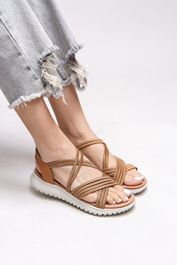 Riccon Lilzenya Tan Women's Sandals - 00121005   Model