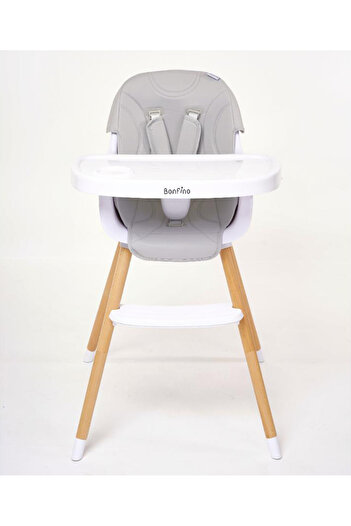 Bonfino Feaster 3-in-1 High Chair with 5-Point Safety Harness, Removable Tray, Light Grey