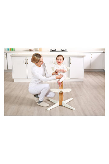 Fab N Funky High Chair with Stimulating Footrest - White