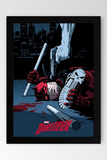 Saturn Tablou înrămat Daredevil - Poster de desene animate Marvel