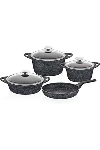 Epatim Dark Blue 7 Piece Set (20+24 cm Pot / 26 cm Carnıyarık / 26 cm Pan)