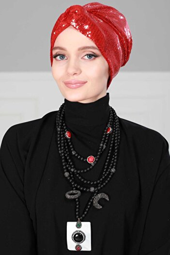 Ayşe Tasarım Mihrace Bone Sequined,B-4Py,Red