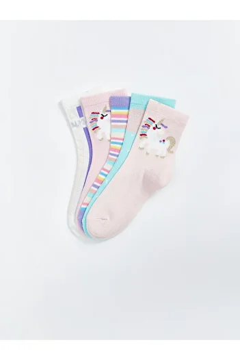 LC Waikiki LCW Kids Patterned Girl's Socks 5-Piece