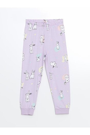 LC Waikiki LCW Kids Bisiklet Yaka Uzun Kollu Baskılı Kız Bebek Pijama Takımı