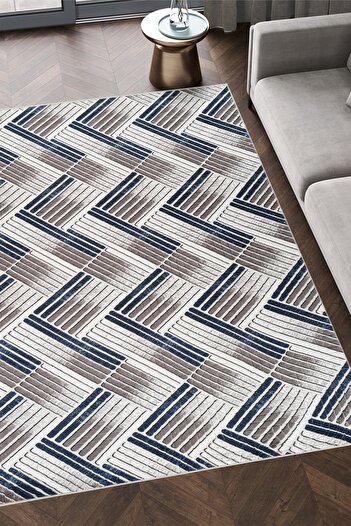 tropikal home Modern Desenli Kaymaz Taban Elit Şık Dört Mevsim Yıkanabilir  Halı Yolluk