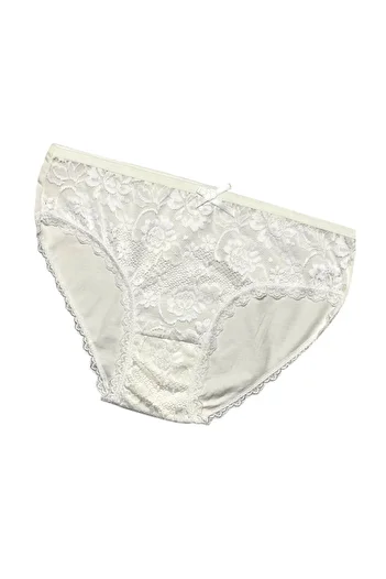 Gizli Butik Set of 6 Ecru Color Lace Cotton Women's Bikini Panties