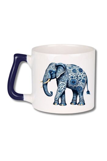 Meturas Mug with Blue Elephant Figure 225 ml - Collection Piece
